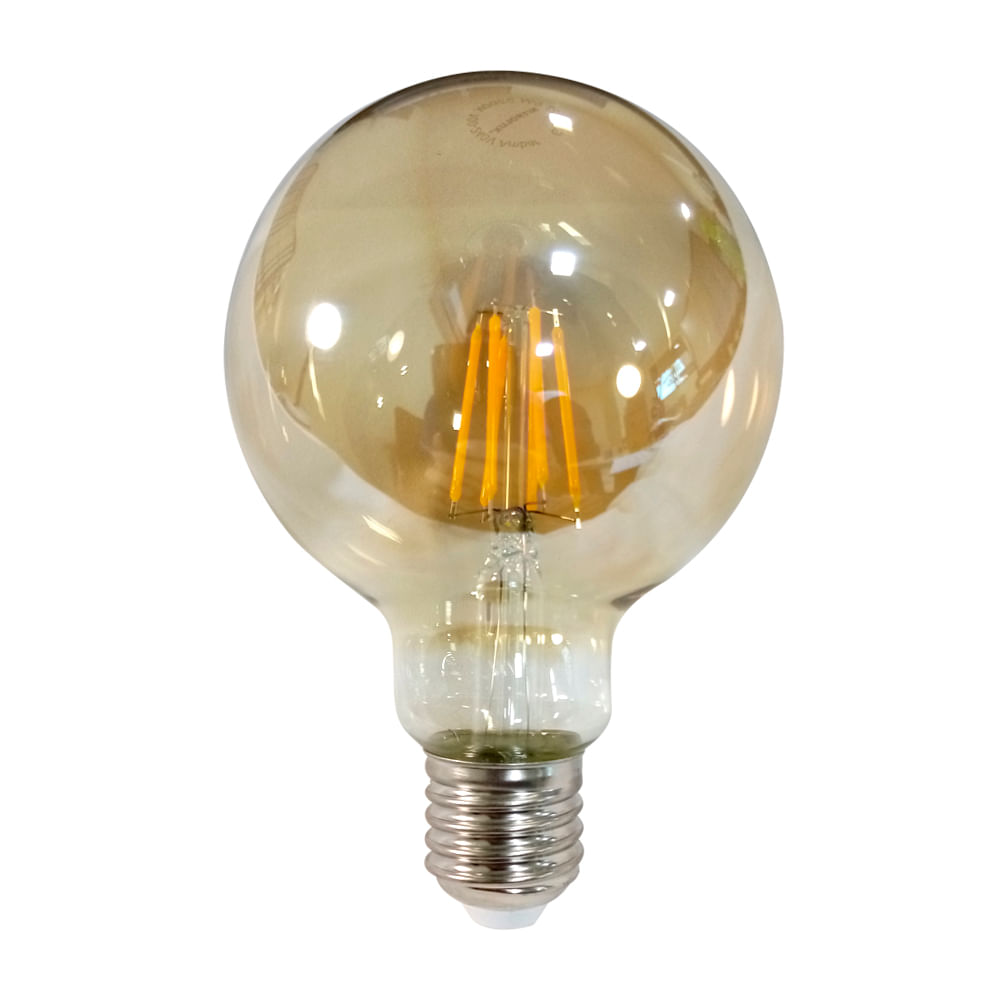 Lâmpada LED em Filamento E27 Luxmundo G95 6W Luz Amarela 2200K Bivolt - Nitrolux