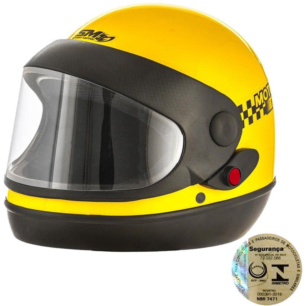 Capacete New Three Moto Taxi Tam.56 Amarelo Moto Taxi