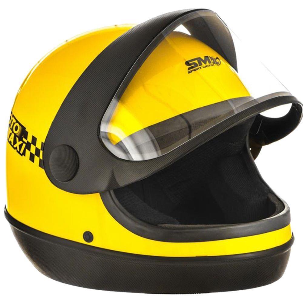 Capacete New Three Moto Taxi Tam.56 Amarelo Moto Taxi